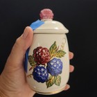 Vtg Knott   s Berry Farm Jam Jelly Jar With Lid Blackberries Raspberries  5 5 X 3   