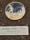 Franklin Mint Christmas Medal 1 Ounce Sterling Silver Uncirculated Proof Toned