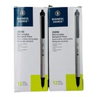 24 Pens Business Source Black Ink Retractable Ballpoint Pens Medium Point