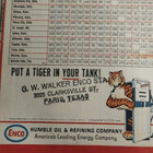 Vintage Enco Oklahoma Kansas Gw Walker Gas Station Paris Texas Travel Road Map