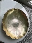 Vintage Arthur Armour Trinket Tray Metal Gold Tone Hammered Wheat Sunburst 