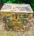 Primitive Asian Oriental Solid Wood Chest Qing Dynasty Chinese Trunk W drawer