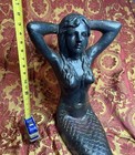 Large Vintage Cast Iron Mermaid Heavy Architectural Decorative Statue 1890-1910