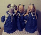 Handmade Vintage Weighted Bottom Rabbits mouse Door Stop Lot  3   country 