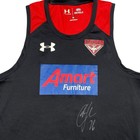 Essendon Bombers Player Issue   Signed Cale Hooker Training Top Singlet Size Xl