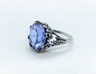 Sterling Neodymium Glass Ring Alexandrite Glass Color Change 925 Silver