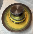 Pearl Sirod Couture 3-tier Ombr   Wide Brim Church Kentucky Derby Hat Rhinestones