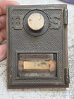 Vintage 1910 Brass Post Office Box Door Federal Equip Flat Glass W Combo Ex Cond
