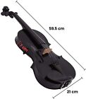 Student Full Size 4 4 Acoustic Violin Adult   Case   Bow   Rosin Black