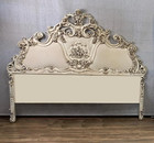Vintage French Rococo Louis Xvi Style Cream Ornate Queen Headboard W Velvet