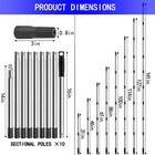 Paint Roller Extension Pole 11 8ft 10 Segmented Lightweight 11 8 Feet  Silver