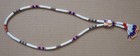 Rare Vintage Native American Beaded Cord Necklace Bolo Tie Two American Flags