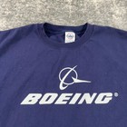 Vintage Boeing Shirt Mens Xl Blue Crew Neck Short Sleeve Volunteer Logo 90s Y2k