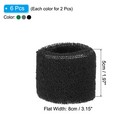 6 Pack 8x5cm Sport Wristbands Cotton Terry Absorbent Black Grey Green