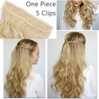 One Piece 100  Natural As Human Clip In Hair Extensions Full Head Hairpiece Soft