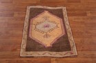 Brown Wool Hand-knotted Geometric Anatolian Turkish Accent Rug Nomad Carpet 2x3