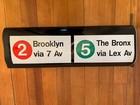 Nyc Vintage Subway Roll Sign Nycta 2 Train Brooklyn 7th Avenue 5 Bronx Lexington
