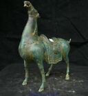 33cm  Old Chinese Bronze Ware Fengshui 12 Zodiac Year Horse Statue Sculpture