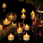 Battery Operated Tea Lights Candles  100 Pack  Assorted Sizes   Colors 