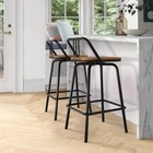 Set Of 2 Swivel Counter Bar Stools With Low Backrest Kitchen Island High Chairs