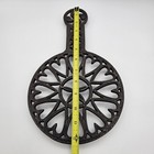 Vintage Large Cast Iron Trivet Hearts And Flower