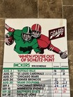 1977 Schlitz Beer Green Bay Packers Nfl Football Cardboard Schedule Sign Badgers