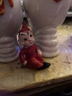 Vintage Pixie Elf Gnome Pointy Shoes   Hat Made In Japan Christmas Red 3inches