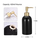14oz Ceramic Dish Hand Soap Dispenser With Pump For Kitchen Bathroom Black Gold