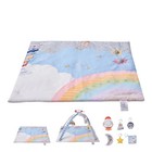 Baby Play Gym Mat Tummy Time Activity Mat With 6 Sensory Toys 35 0  X 35 0 