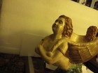 Majolica Style Pottery Centerpiece Mermaids Antique Fruit Figurehead Bowl Boat