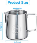 Milk Frothing Pitcher 12oz  Espresso Steaming Pitchers 350ml  Frother Cup  Coffe