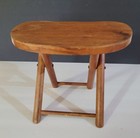 Vintage Nevco Fold N Carry Wood Wooden Travel Farm Milking Stool Yugoslavia