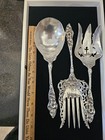 Rare 3pc  Sterling  le Six Fluers   By Reed And Barton Large Serving Pieces 1901