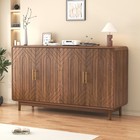 Sideboard Buffet Cabinet With Storage  carved 4 Door Sideboard