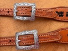 Kent Logan Maker Barbwire Tooled Nbha Western Headstall W  J watt Buckles