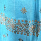 Half Style Apron Handmade  Vintage  Pleated Turquoise And Gold 16x17 Small Spots