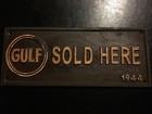 Gulf Gas Sign Cast Iron Metal Oil Gas Coal Car Truck Auto Patina Collector Gift