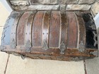 Vintage Steamer Trunk Storage Chest Camelback Humpback Antique Victorian Toy Box