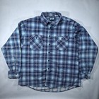Vintage Sears Fieldmaster Men s 2xl Flannel Shirt Blue Plaid Button-up