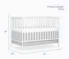 Dream On Me Synergy 5-in-1 Convertible Full Size Baby Crib  Greenguard Gold