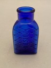 Apothecary Pharmacy Poison Triangle Cobalt 3-1 8    Quilted Glass Bottle 1900   s