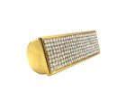 Gold Tone Lipstick Case Holder With White Clear Rhinestones Paved Black Lining