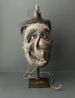 Antique 19th C  East Asia Yao Shaman Mask  17 1 2  T  on Stand 