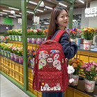2025new 42cm Labub- Bag Cartoon School For Girls Kids Large Capacity Backpack