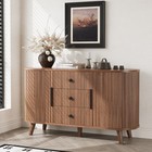 47  Sideboard Buffet Cabinet With Storage Sliding Door Console Table   Walnut
