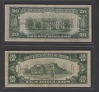 Lot Of  2  Hawaii Silver Certificate Notes 1934a  10    20 Circ