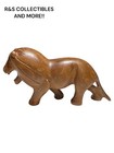 Vintage Wood Lion Hand Carved  5 25    Inches Long   2 73    Tall