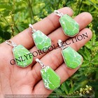 Offer Green Turquoise Gemstone 925 Silver Plated Handmade 5 Pcs Coffin Pendants