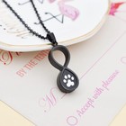 Infinity Pet Urn Necklace For Ashes Dog Cat Paw Print Eternal Love Cremation    