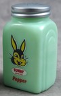 Jadeite Green Glass Bunny Bread Pepper Shaker  official Licensed 